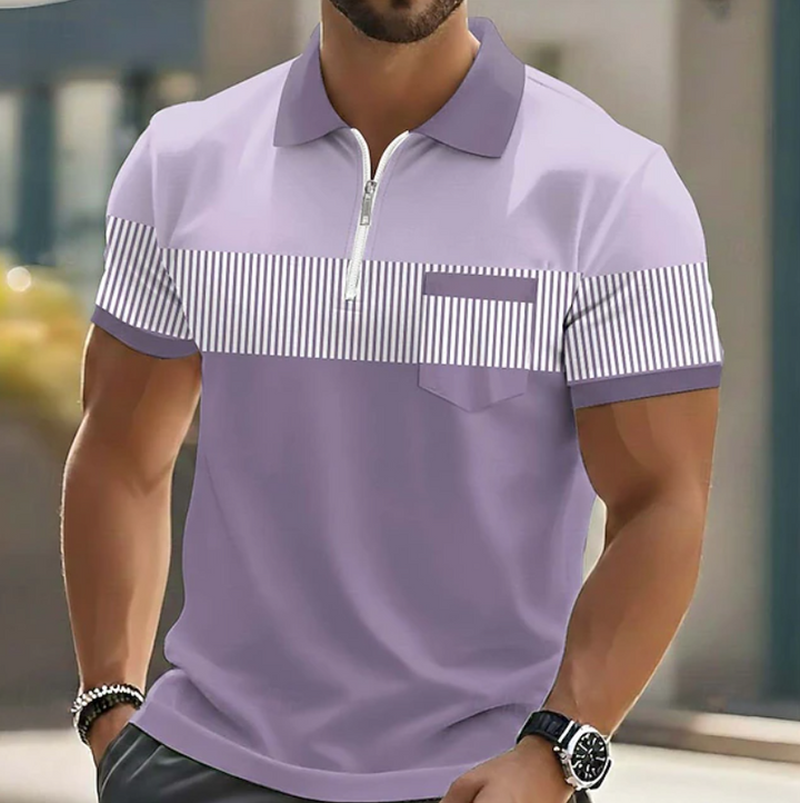 Brett - Elegancka Koszulka Polo Z Zamkiem Błyskawicznym