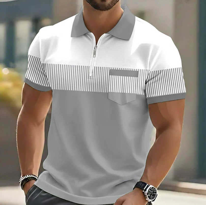 Brett - Elegancka Koszulka Polo Z Zamkiem Błyskawicznym
