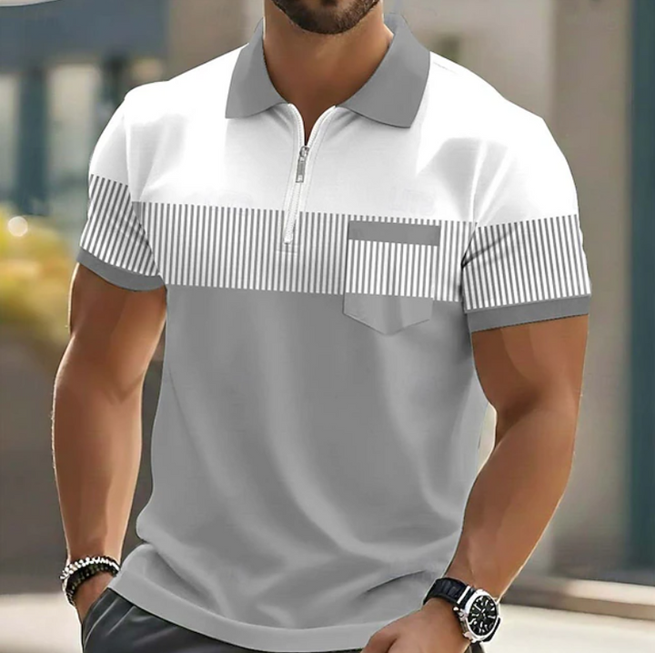 Brett - Elegancka Koszulka Polo Z Zamkiem Błyskawicznym