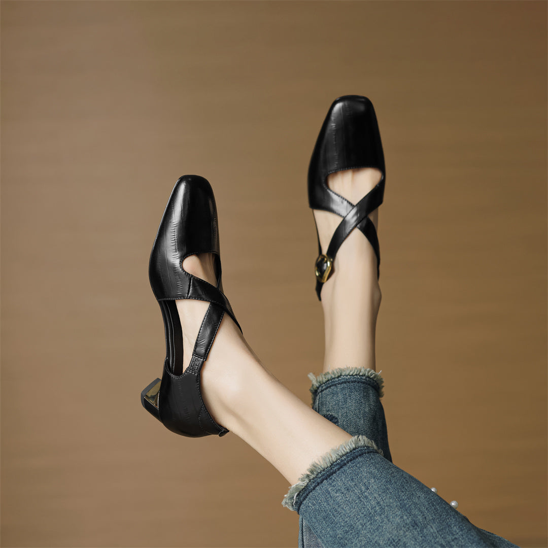 Malena – Skórzane Buty Z Krzyżującymi Się Paskami