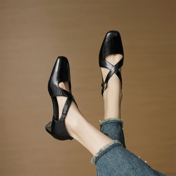 Malena – Skórzane Buty Z Krzyżującymi Się Paskami