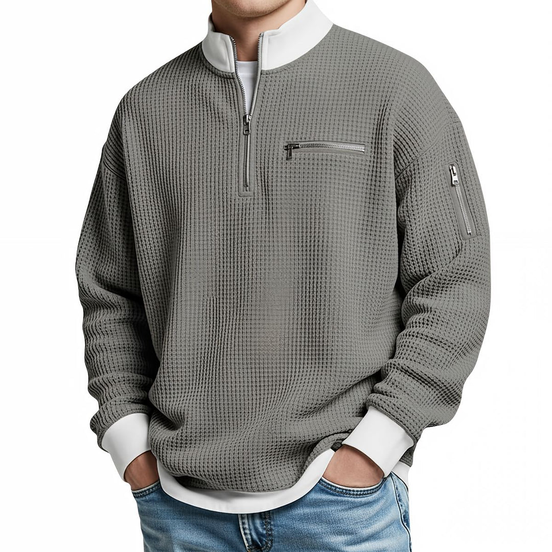 Jose - Elegancki Sweter Dzianinowy Z Półzamkiem
