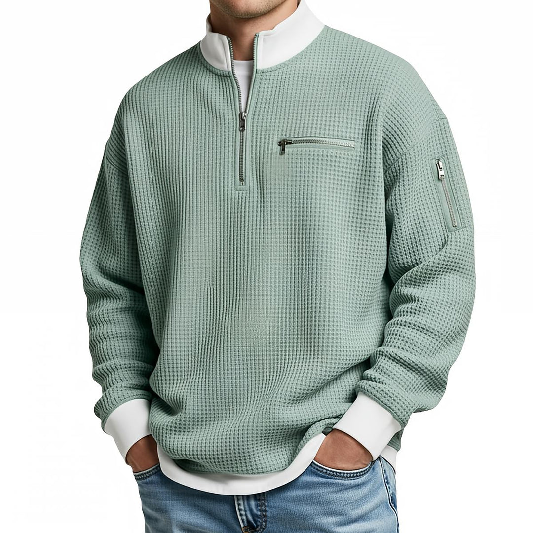 Jose - Elegancki Sweter Dzianinowy Z Półzamkiem