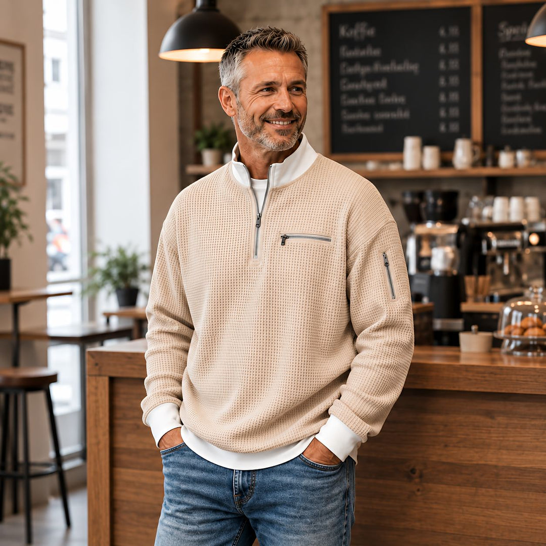 Jose - Elegancki Sweter Dzianinowy Z Półzamkiem