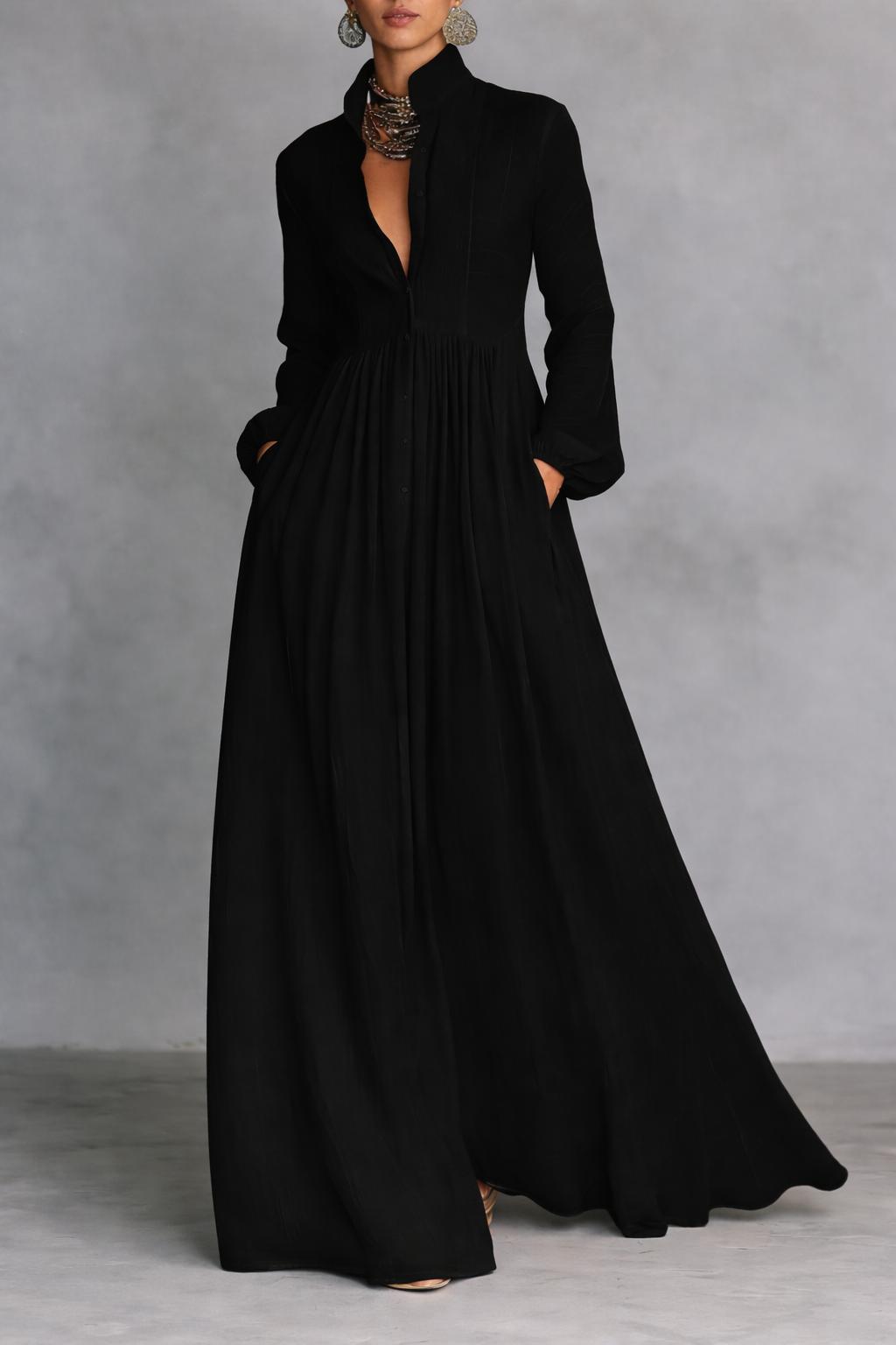 Sheilan – Elegancka Sukienka Maxi z Guzikami