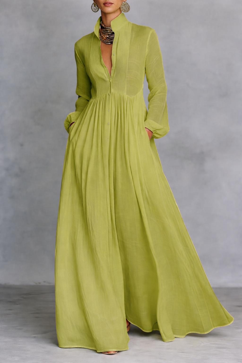 Sheilan – Elegancka Sukienka Maxi z Guzikami