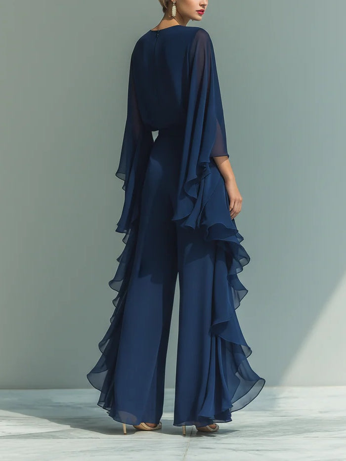 Elyssa – Elegancki Zestaw z Falbanami z Szyfonu