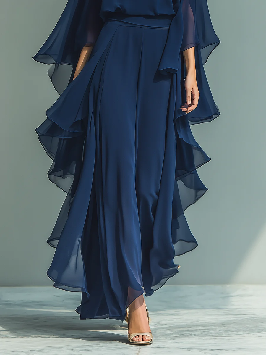 Elyssa – Elegancki Zestaw z Falbanami z Szyfonu