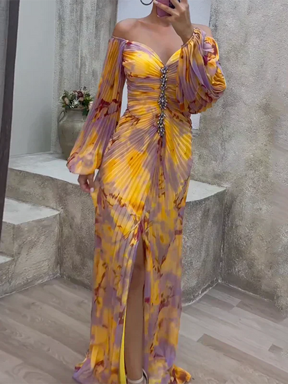 Hileni - Elegancka Sukienka Z Dekoltem W Serek