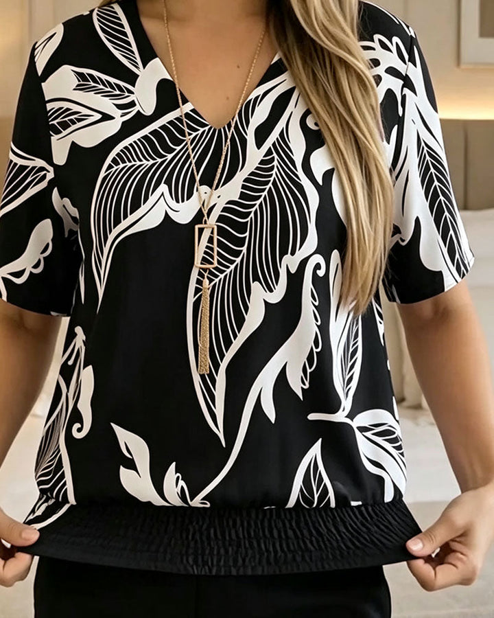 Isheba – Elegancka Bluzka Z Krótkim Rękawem