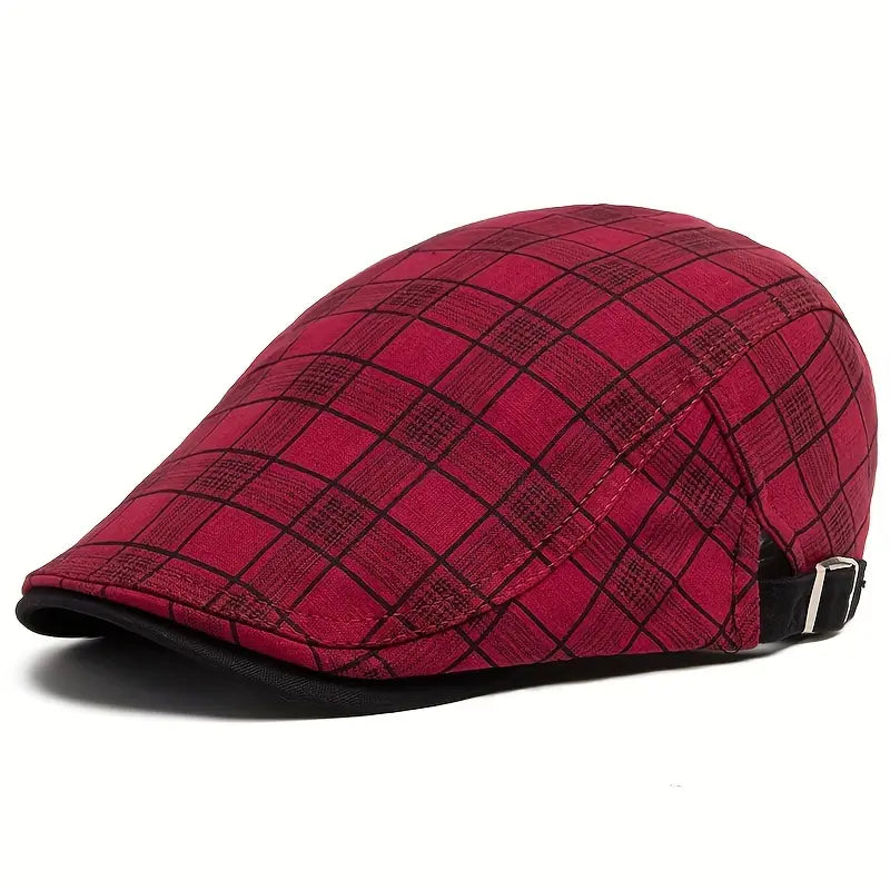 Zared – Regulowana Czapka Beretowa w Stylu vintage w Kratę