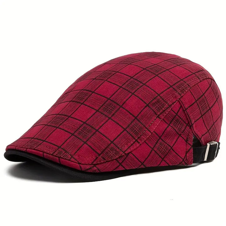 Zared – Regulowana Czapka Beretowa w Stylu vintage w Kratę