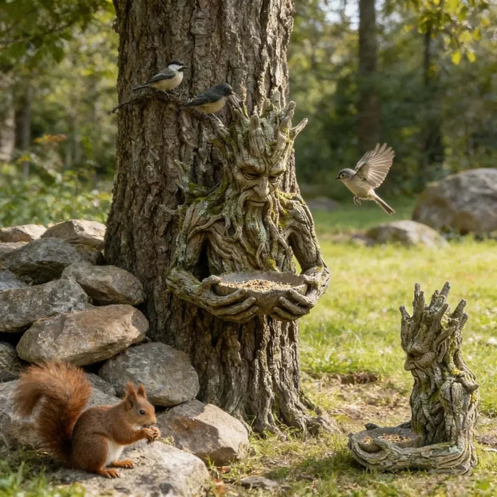 NatureHold – Rzeźba Służąca Jako Karmnik Dla Ptaków, Wkomponowana w Drzewo