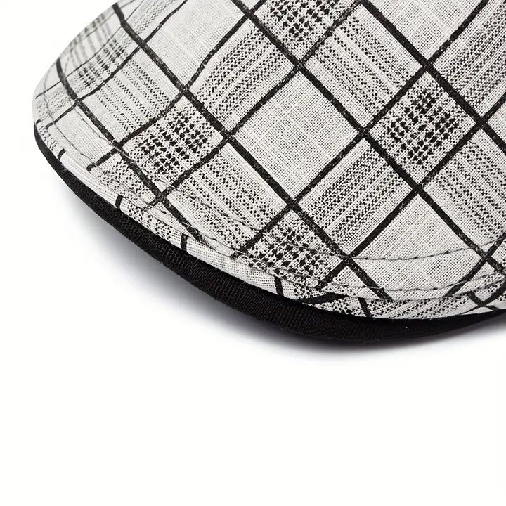 Zared – Regulowana Czapka Beretowa w Stylu vintage w Kratę