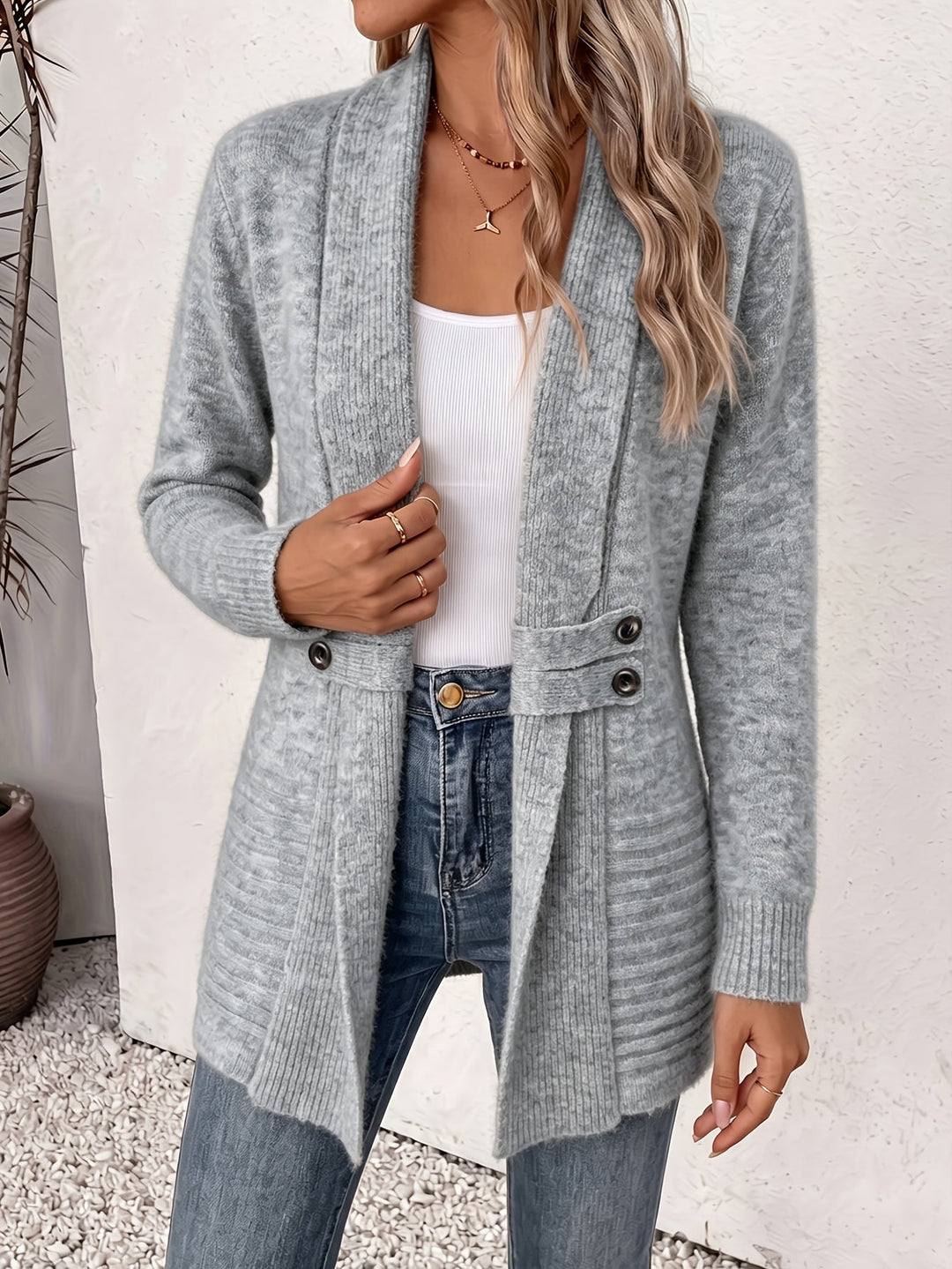 Linsey - Elegancki Sweter Rozpinany Z Przodu
