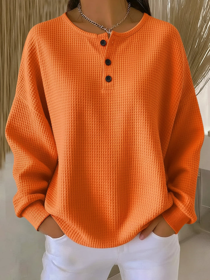 Ritona – Bluza Typu Henley Z Dzianiny Waflowej