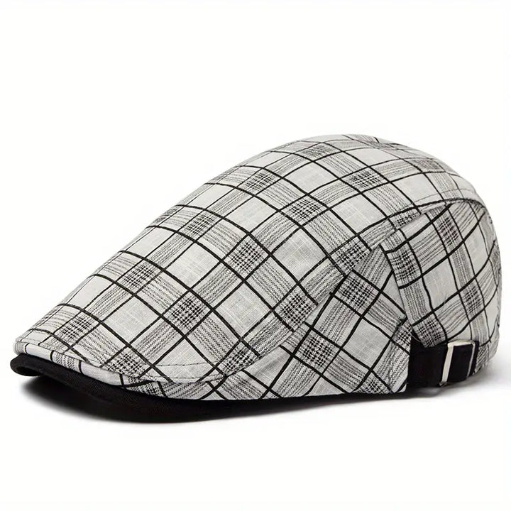 Zared – Regulowana Czapka Beretowa w Stylu vintage w Kratę