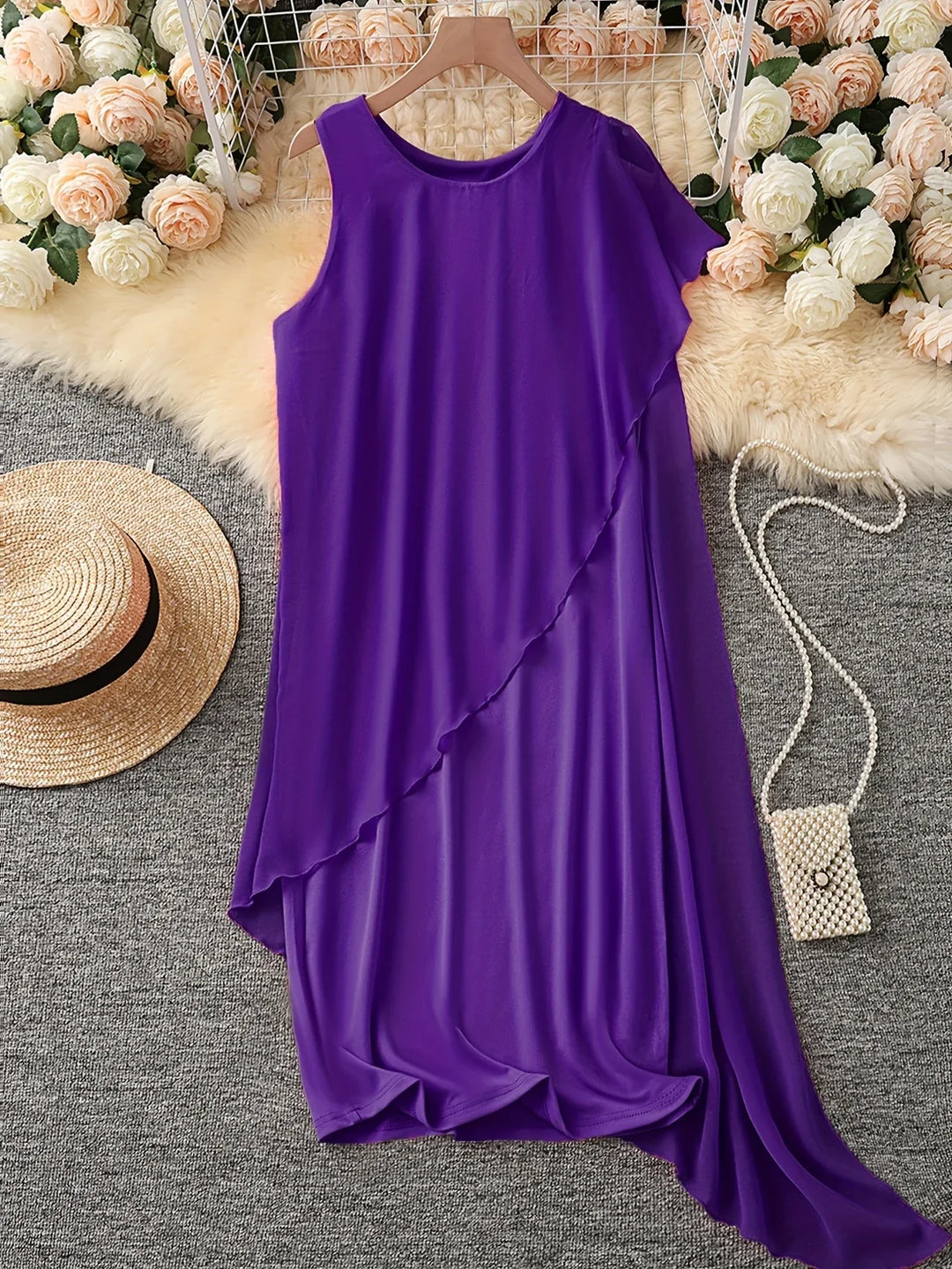 Maren – Elegancka Sukienka MIDI Bez Rękawów