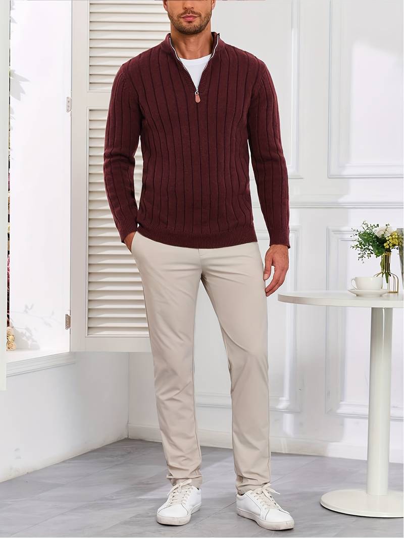 Yedidya - Sweter z Długim Rękawem z Dzianiny