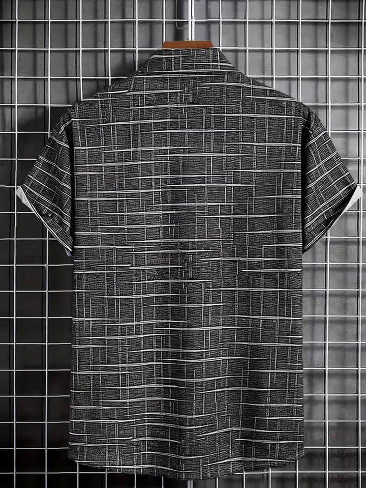 Jerrick - Koszula w Stylu Vintage z Geometrycznym Wzorem