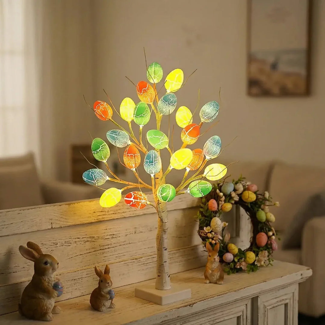 SpringAura - Kolorowa Choinka Wielkanocna z Diodami LED do Swiątecznej Dekoracji Wnętrz