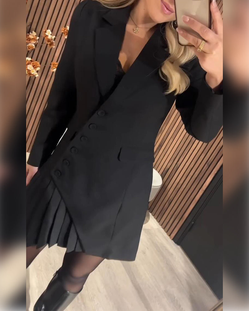 Nylani – Sukienka z klapami i Fasonem Marynarki