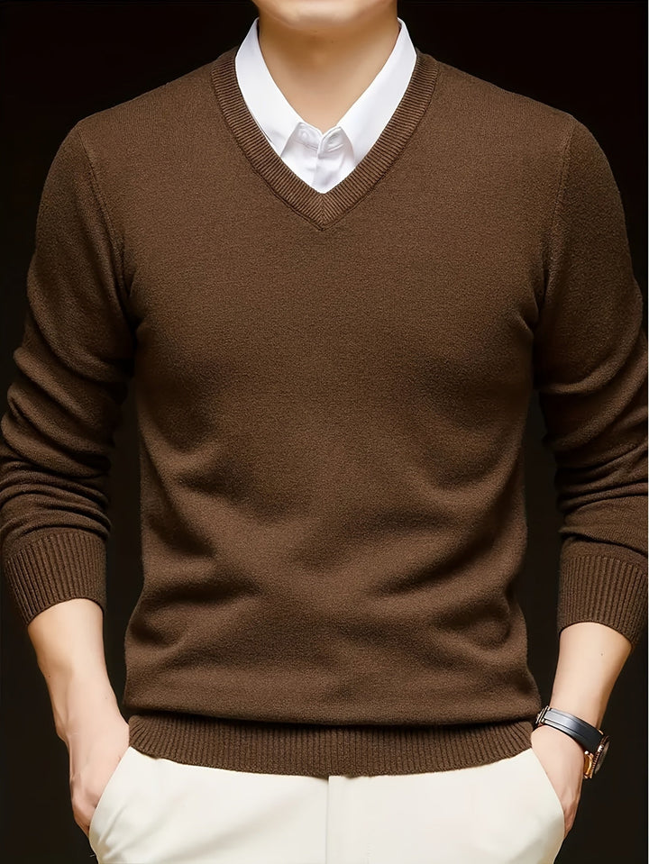 Dionysis – Sweter z Dzianiny z Dekoltem w Serek „Cross Border”