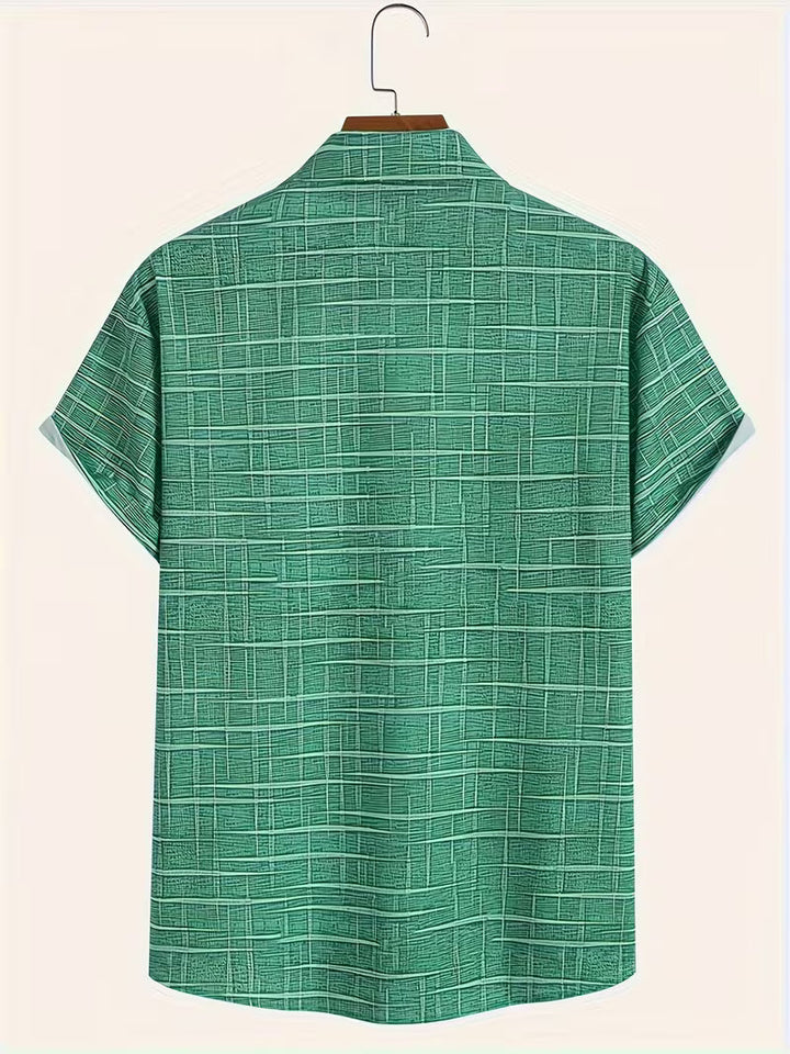 Jerrick - Koszula w Stylu Vintage z Geometrycznym Wzorem