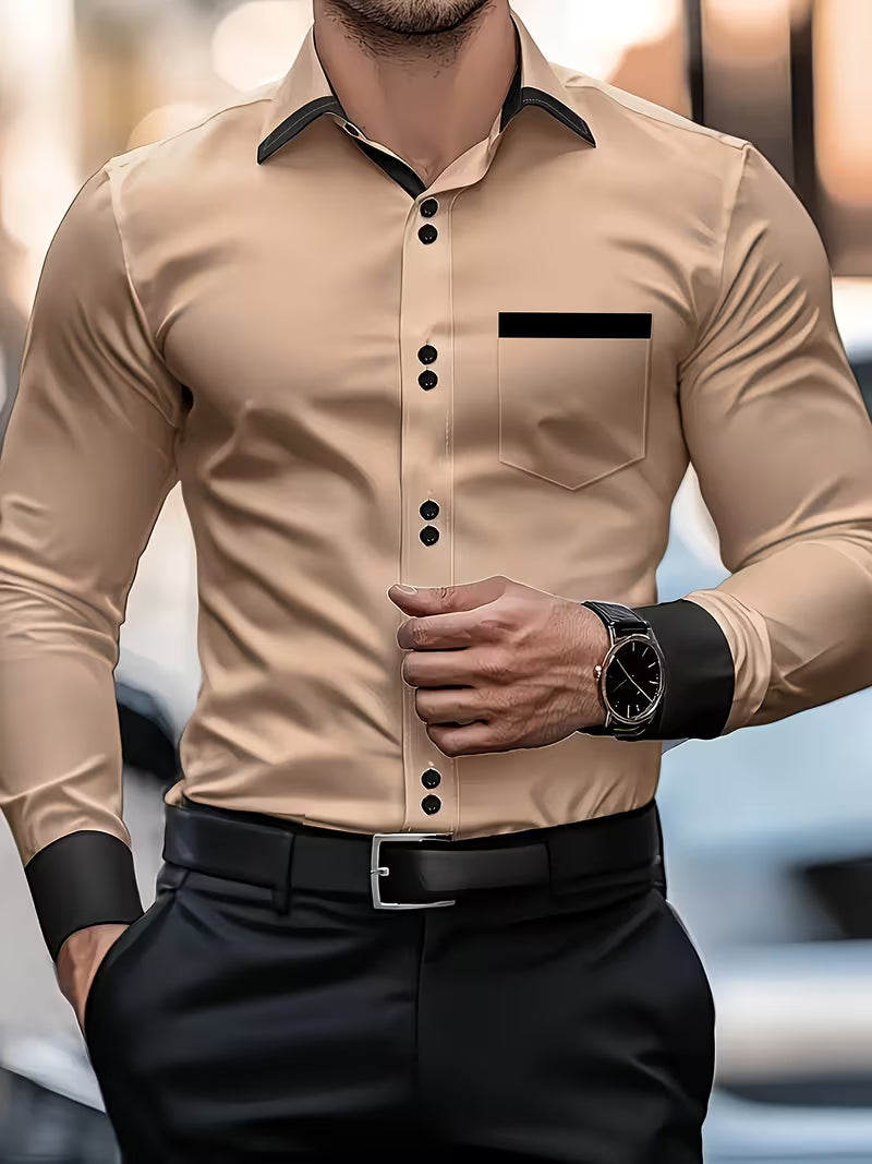 Zigmas - Elegancka Koszula z Długim Rękawem i Guzikami
