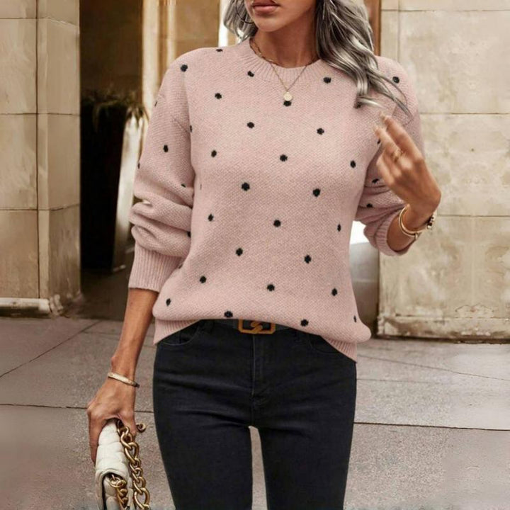 Gergana – Sweter w Kropki z Dzianiny