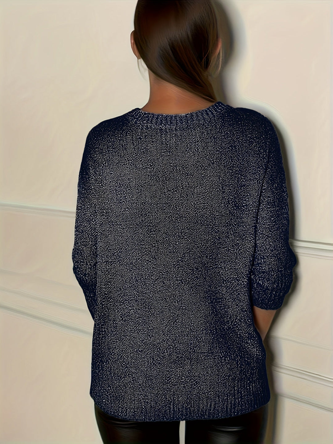Healy – Sweter z Dzianiny z Dekoltem w Szpic