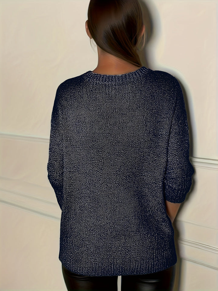 Healy – Sweter z Dzianiny z Dekoltem w Szpic