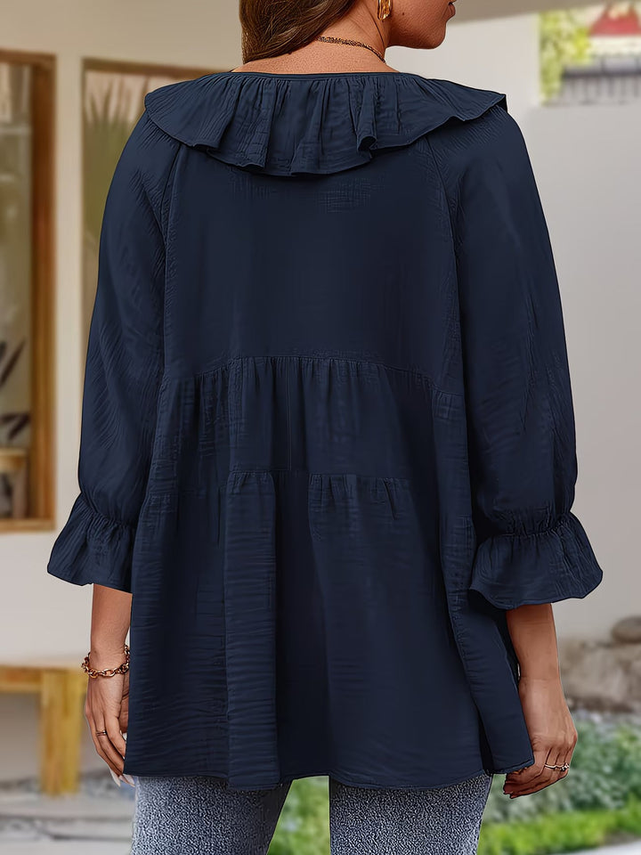 Garbine – Elegancka Bluzka z Falbaną Przy Szyi