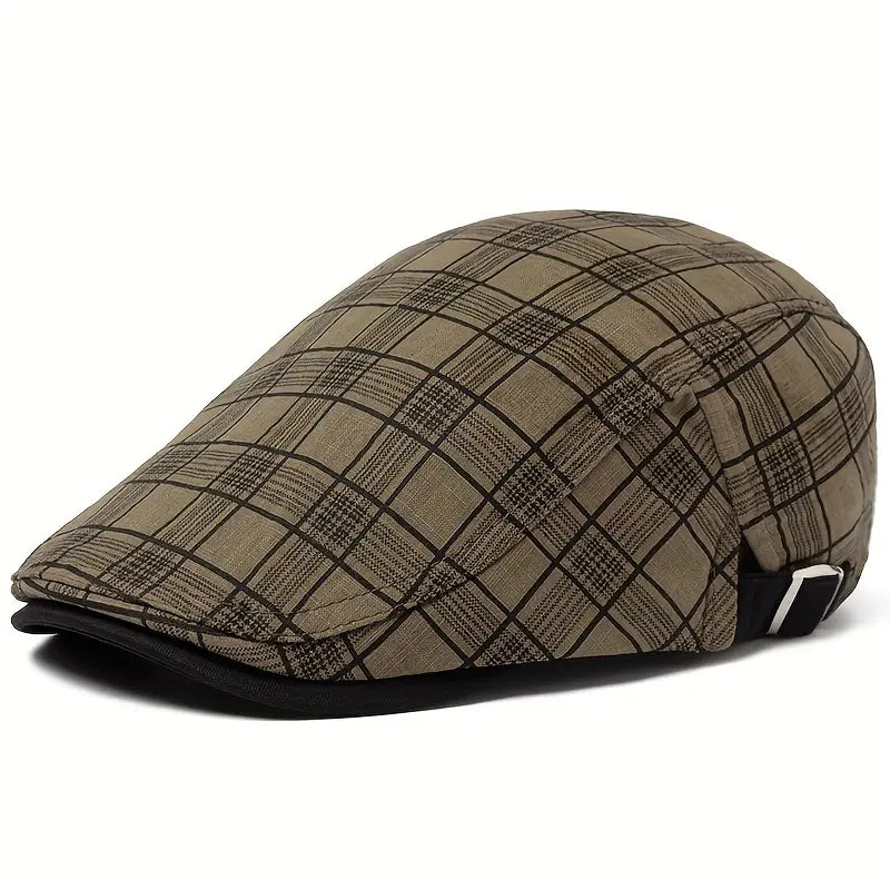 Zared – Regulowana Czapka Beretowa w Stylu vintage w Kratę