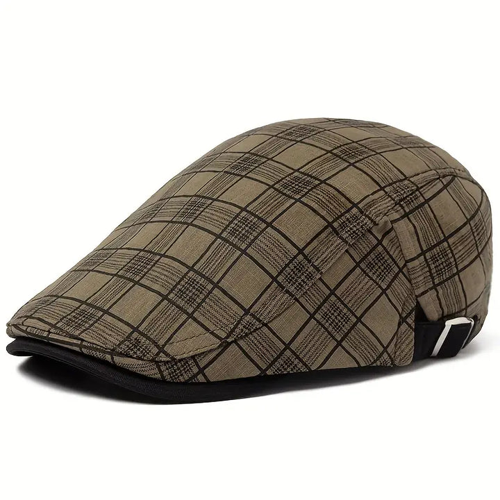 Zared – Regulowana Czapka Beretowa w Stylu vintage w Kratę