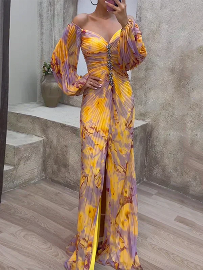 Hileni - Elegancka Sukienka Z Dekoltem W Serek