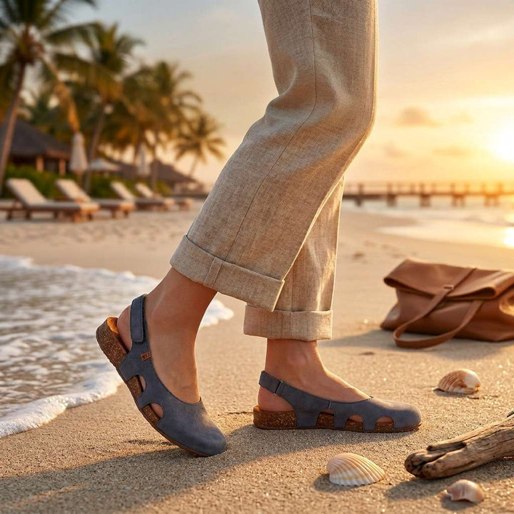 Nathilie – Buty z Zamkniętym Czubkiem i Paskiem z Tyłu Oraz Wycięciami
