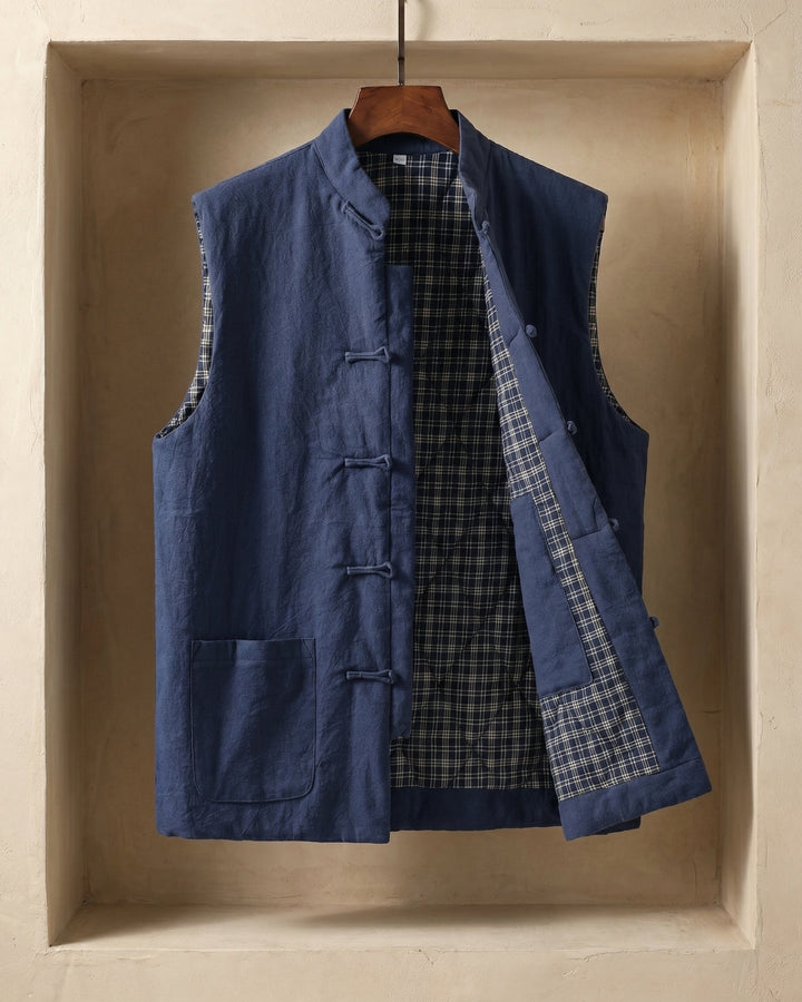Fredrick - Kamizelka z Kieszeniami z Przodu w Stylu Vintage