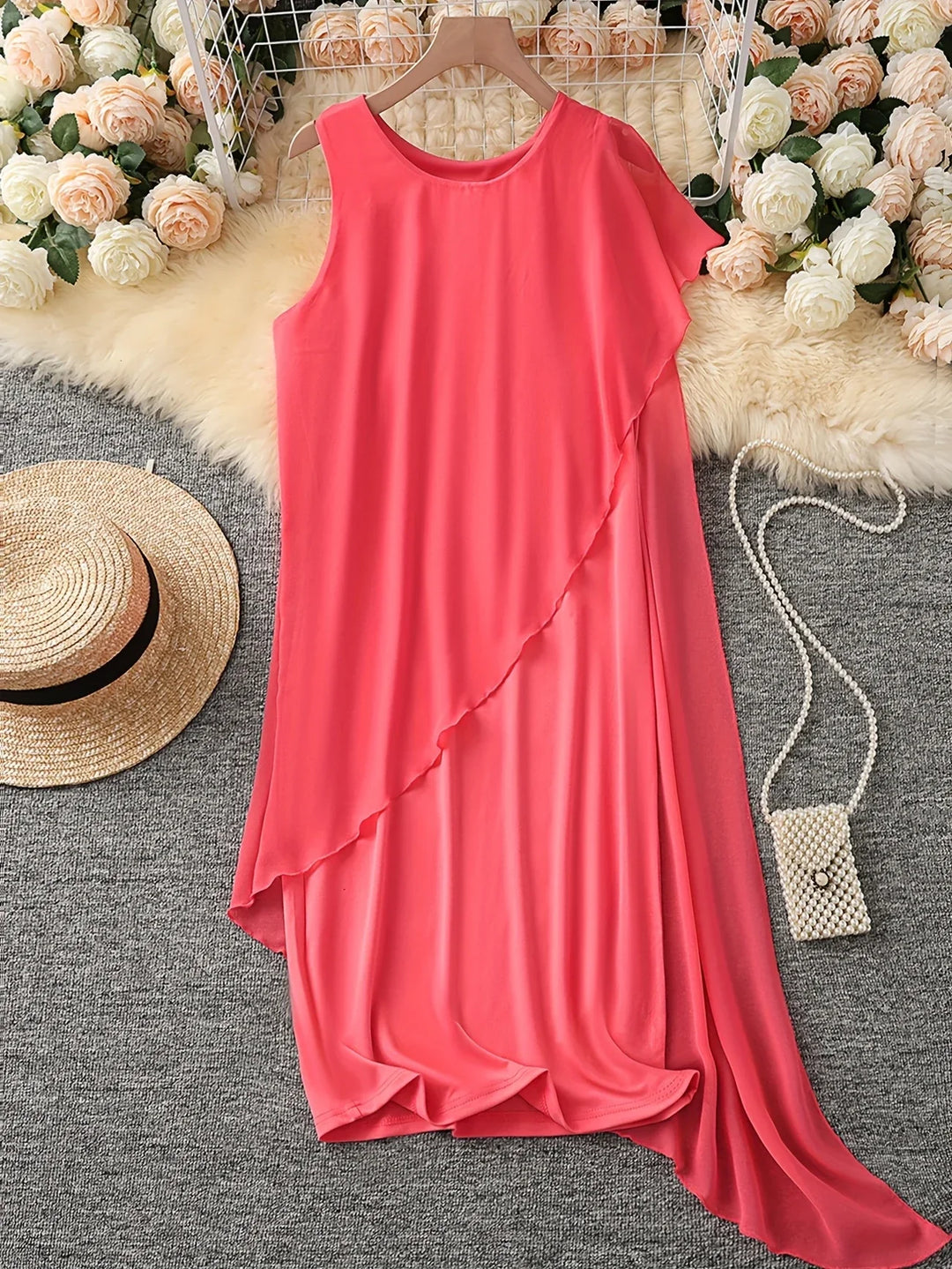 Maren – Elegancka Sukienka MIDI Bez Rękawów