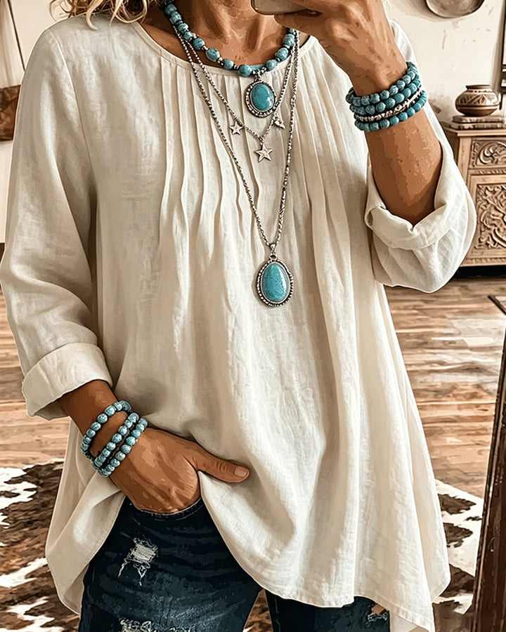 Taireen – Bluzka w Stylu Boho z Plisami