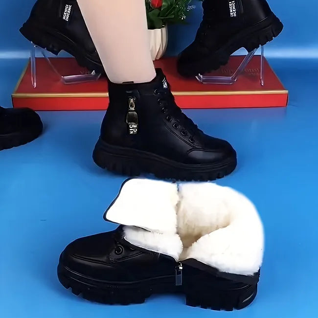 Elanor - Ciepłe Skórzane Buty Zimowe