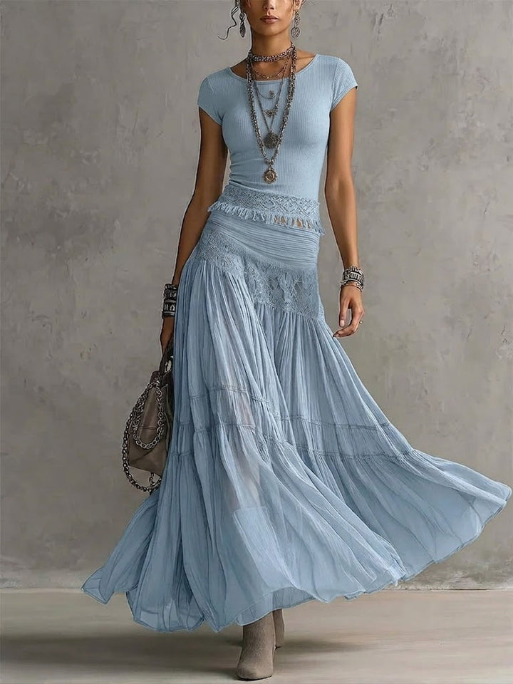 Kylisa – Zestaw Składający Się z Eleganckiego Topu i Spódnicy w Stylu Boho