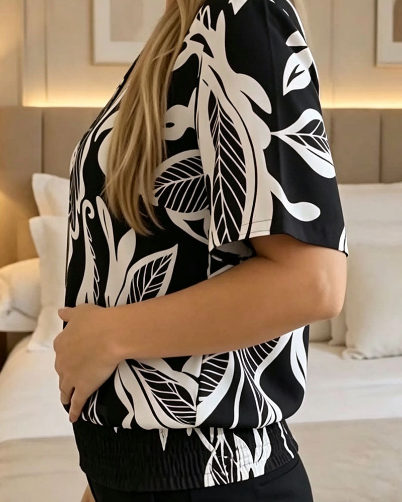 Isheba – Elegancka Bluzka Z Krótkim Rękawem