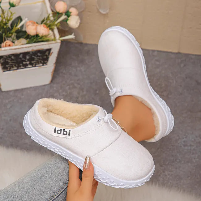 Damilya - Buty Wsuwane Z Imitacji Zamszu Z Podszewką Z Polaru I Sznurkiem Do Ściągania