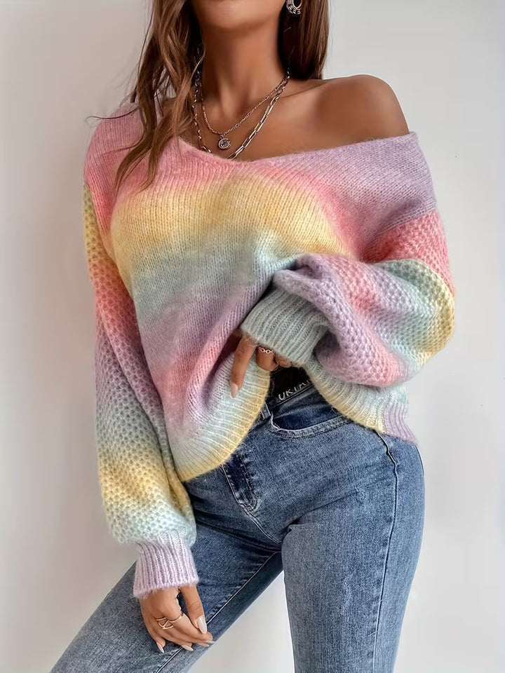 Errin – Sweter Z Dzianiny Z Gradientem Kolorystycznym