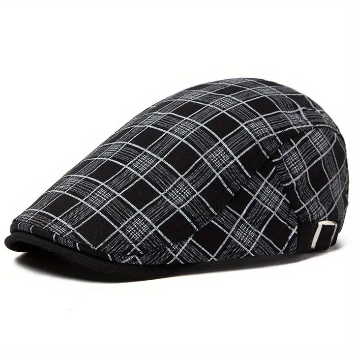 Zared – Regulowana Czapka Beretowa w Stylu vintage w Kratę