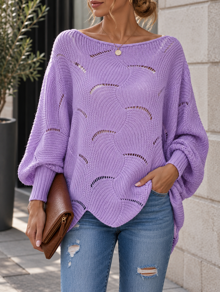 Zeyna – Sweter z Dzianiny z Długim Rękawem