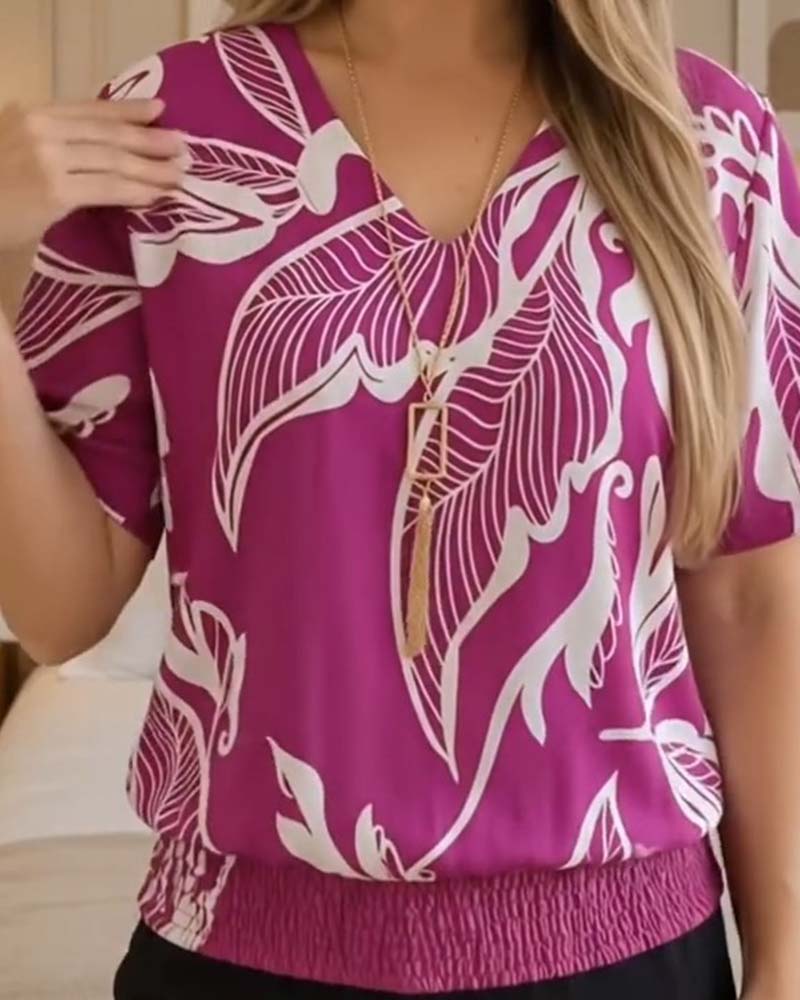Isheba – Elegancka Bluzka Z Krótkim Rękawem