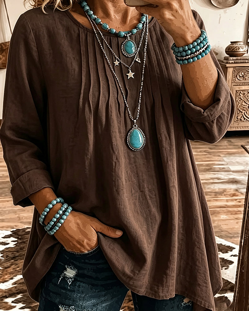 Taireen – Bluzka w Stylu Boho z Plisami