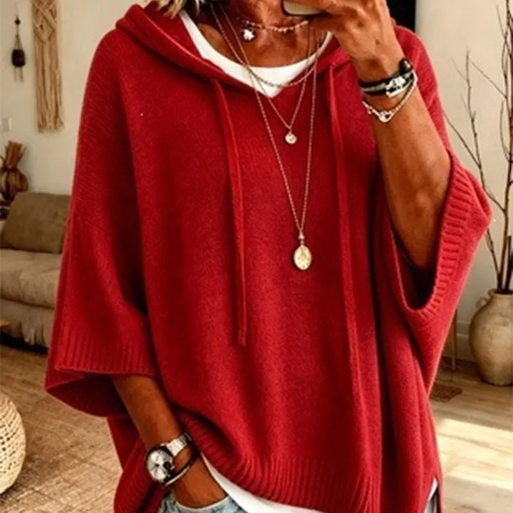 Kinala – Bluza Z Kapturem Z Grubej Dzianiny W Stylu Oversize Z Sznurkiem